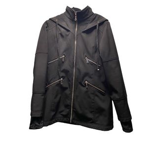 DKNY hooded black rain jacket Size M in good condition